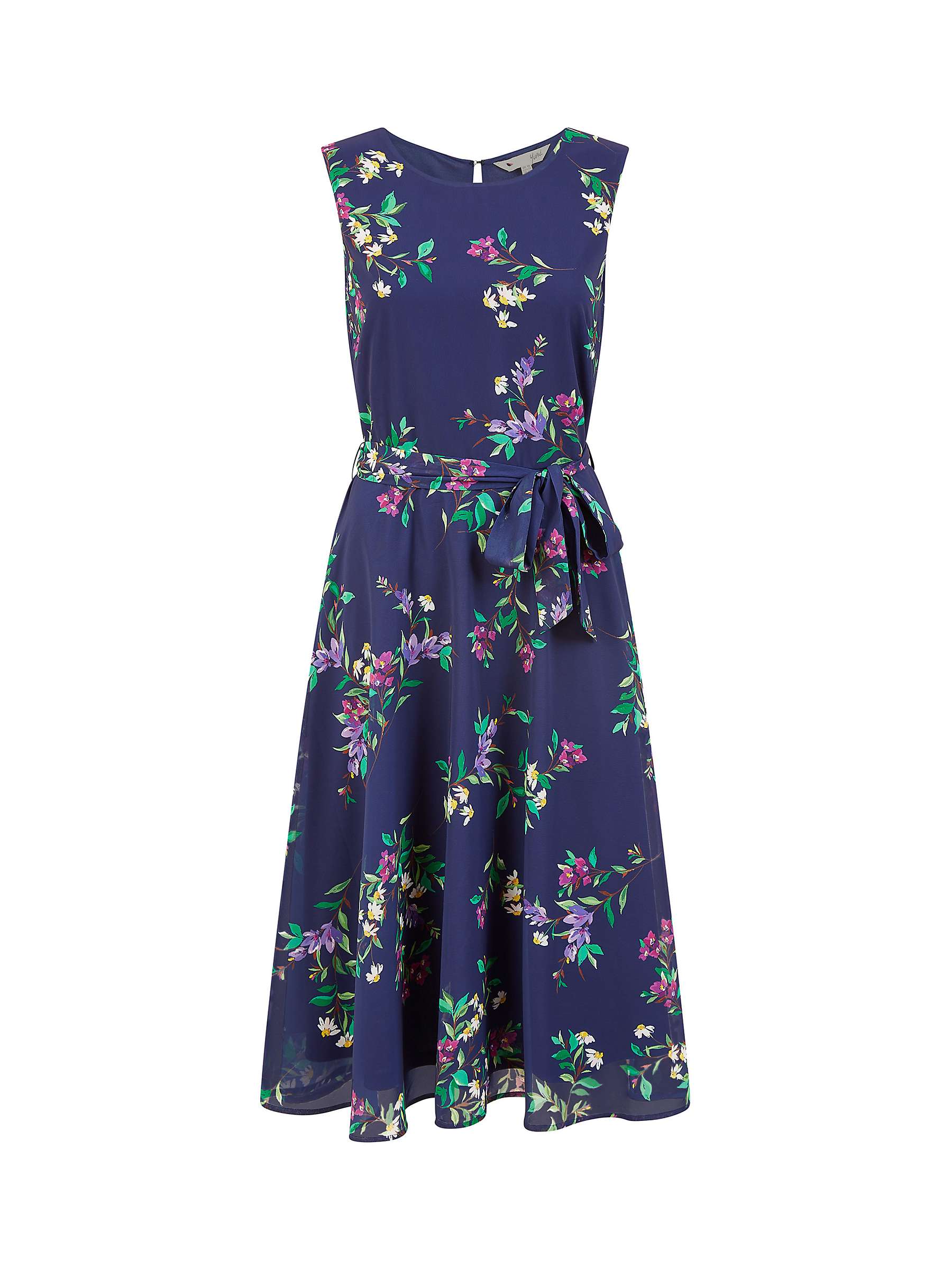 Buy Yumi Floral Skater Midi Dress, Navy/Multi Online at johnlewis.com