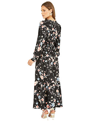 Yumi Blossom Floral Print Midi Dress, Black