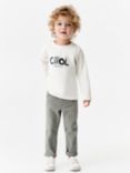 Mango Kids' Long Sleeved Cotton T-Shirt, White