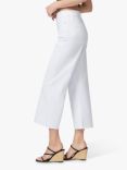 PAIGE Anessa Raw Hem Cropped Wide Leg Jeans, Crisp White