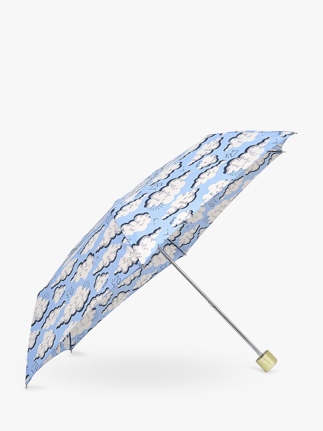 Radley Sketchy Clouds Umbrella, Sky Blue/White/Black
