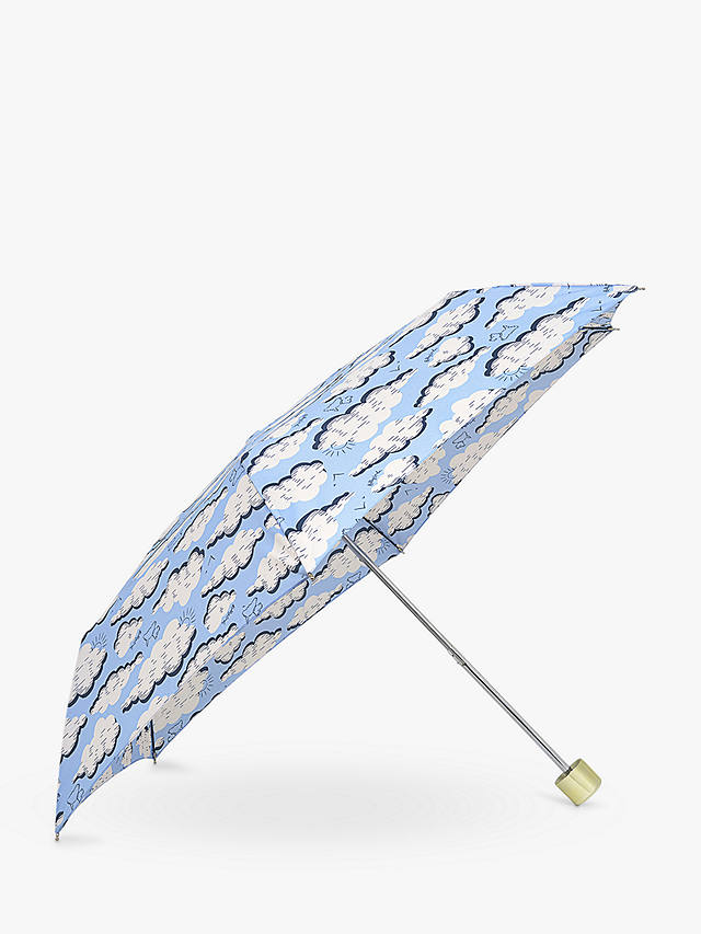 Radley Sketchy Clouds Umbrella, Sky Blue/White/Black