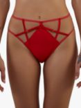 Playful Promises Ramona Strap Detail Illusion Mesh High Waist Briefs