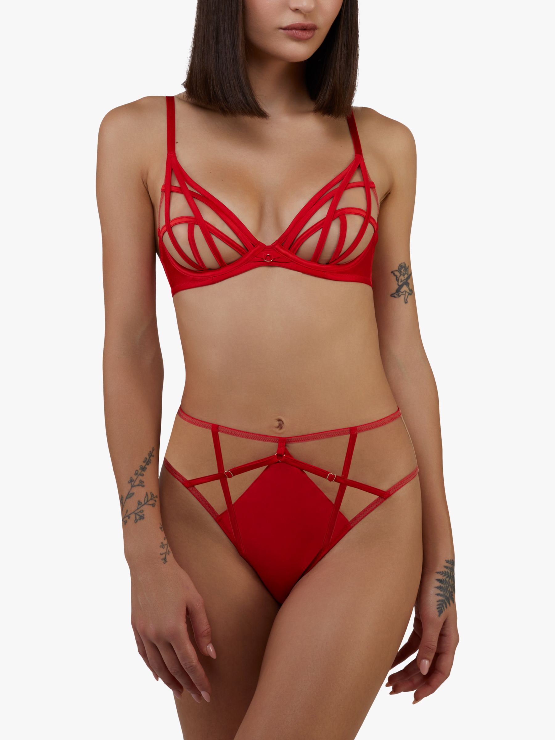 All Wrapped Up Front Fastening Bow Padded Bra - Red