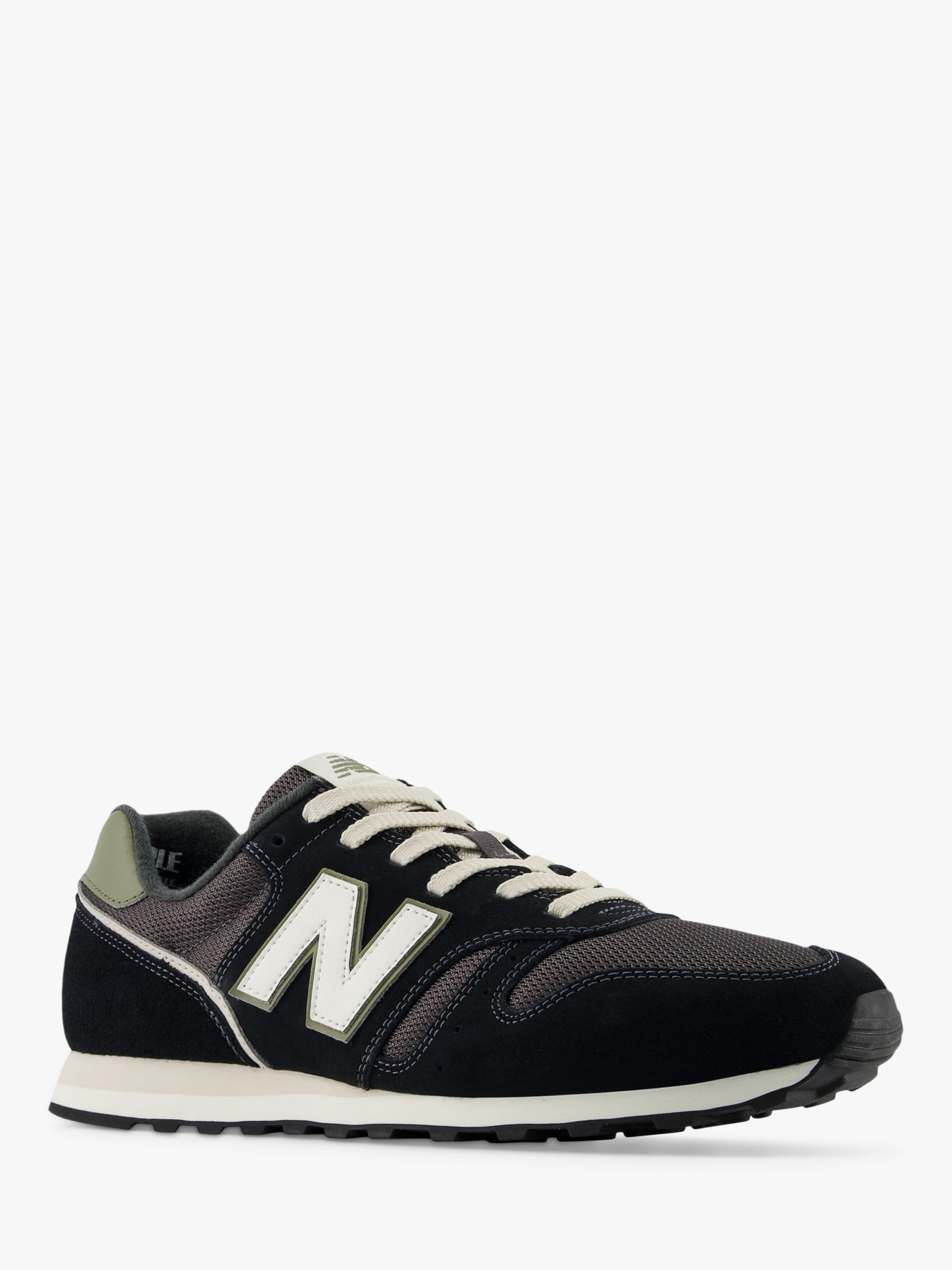 New Balance 373 V2 Trainers, Black/Silver at John Lewis & Partners