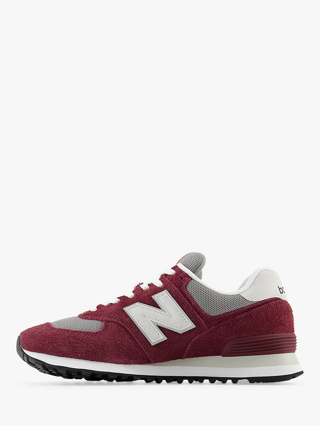 New Balance 574 Suede Trainers, Red/Grey