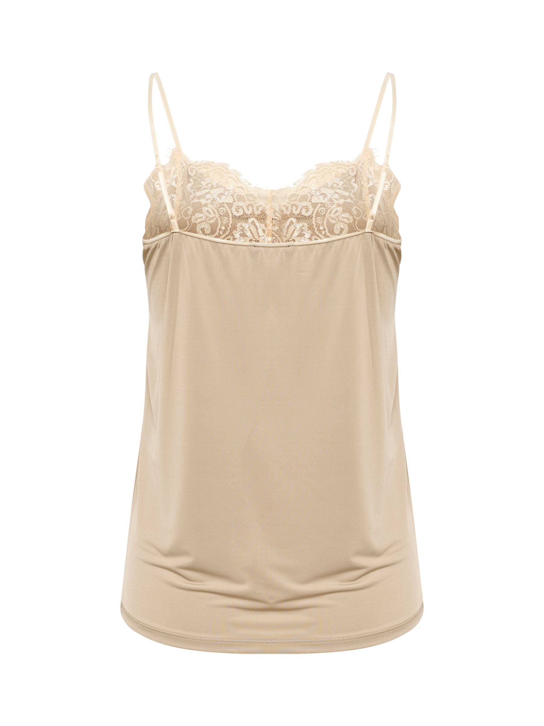 Buy Soaked In Luxury Cayla Lace V-Neck Singlet Top, Taupe Online at johnlewis.com