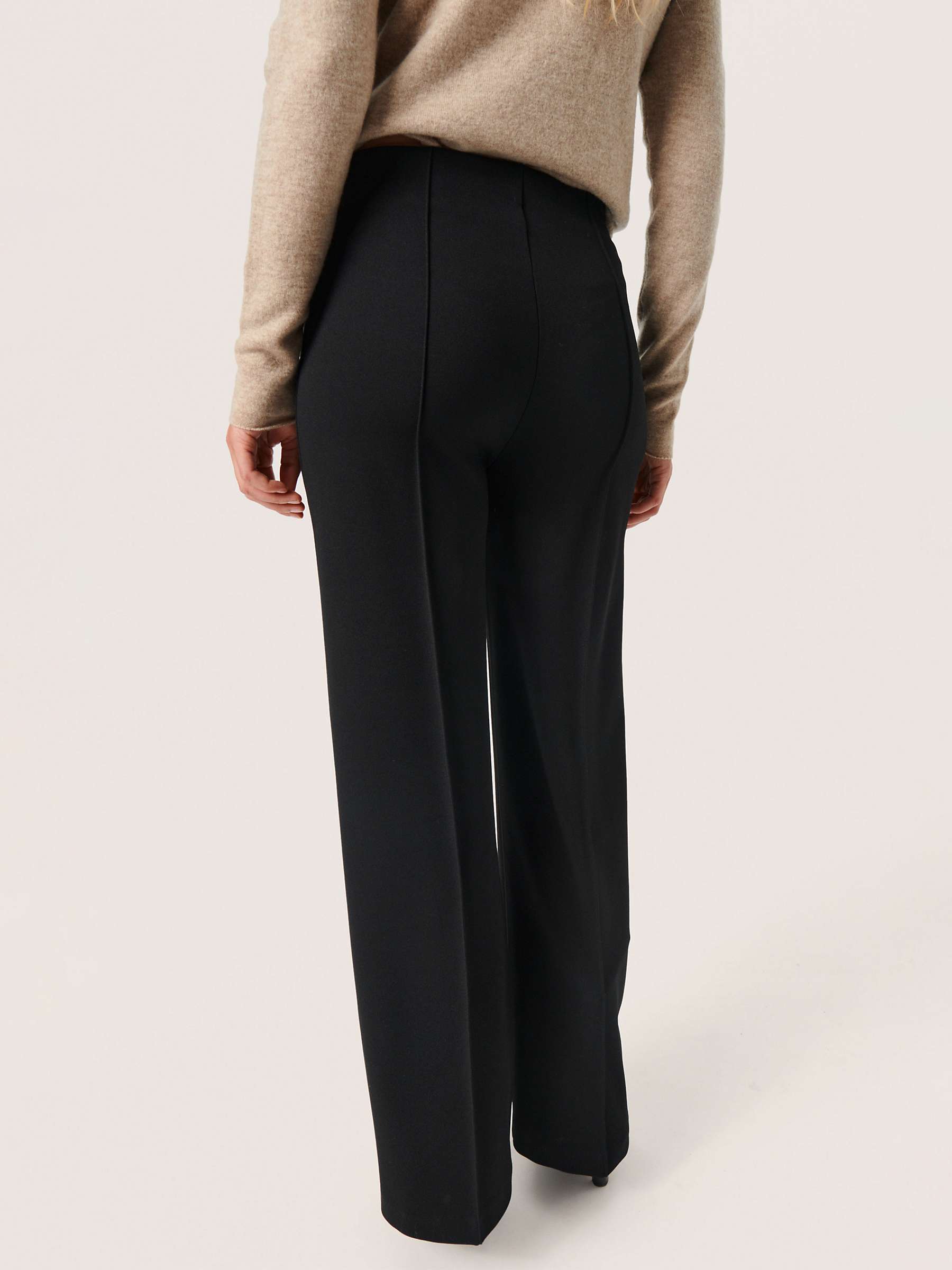 Buy Soaked In Luxury Bea Wide Leg Trousers, Black Online at johnlewis.com