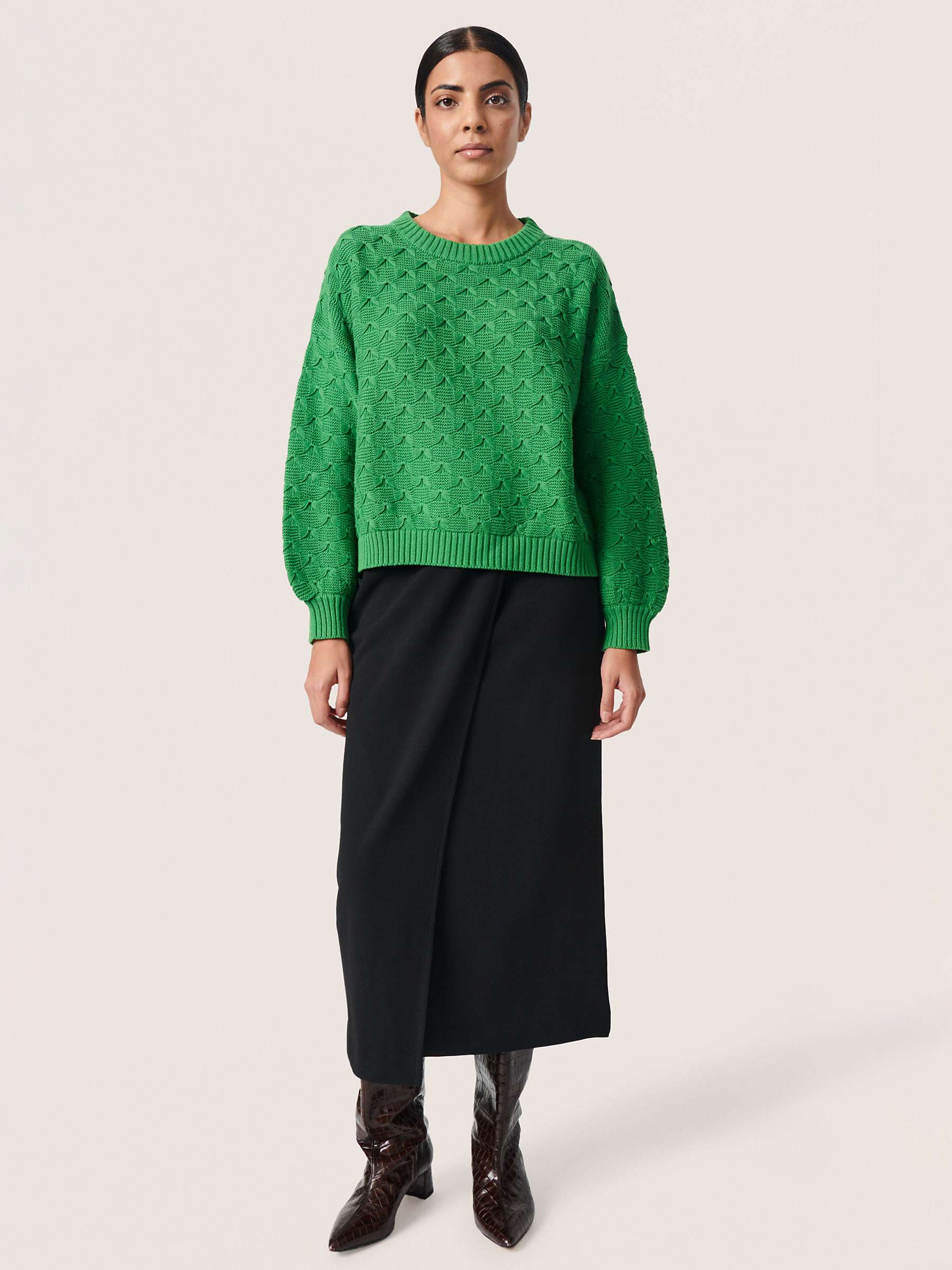 Buy Soaked In Luxury Rava Textured Knit Pullover Jumper, Green Online at johnlewis.com