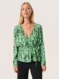 Soaked In Luxury Ina Wrap Blouse, Medium Green Cloud