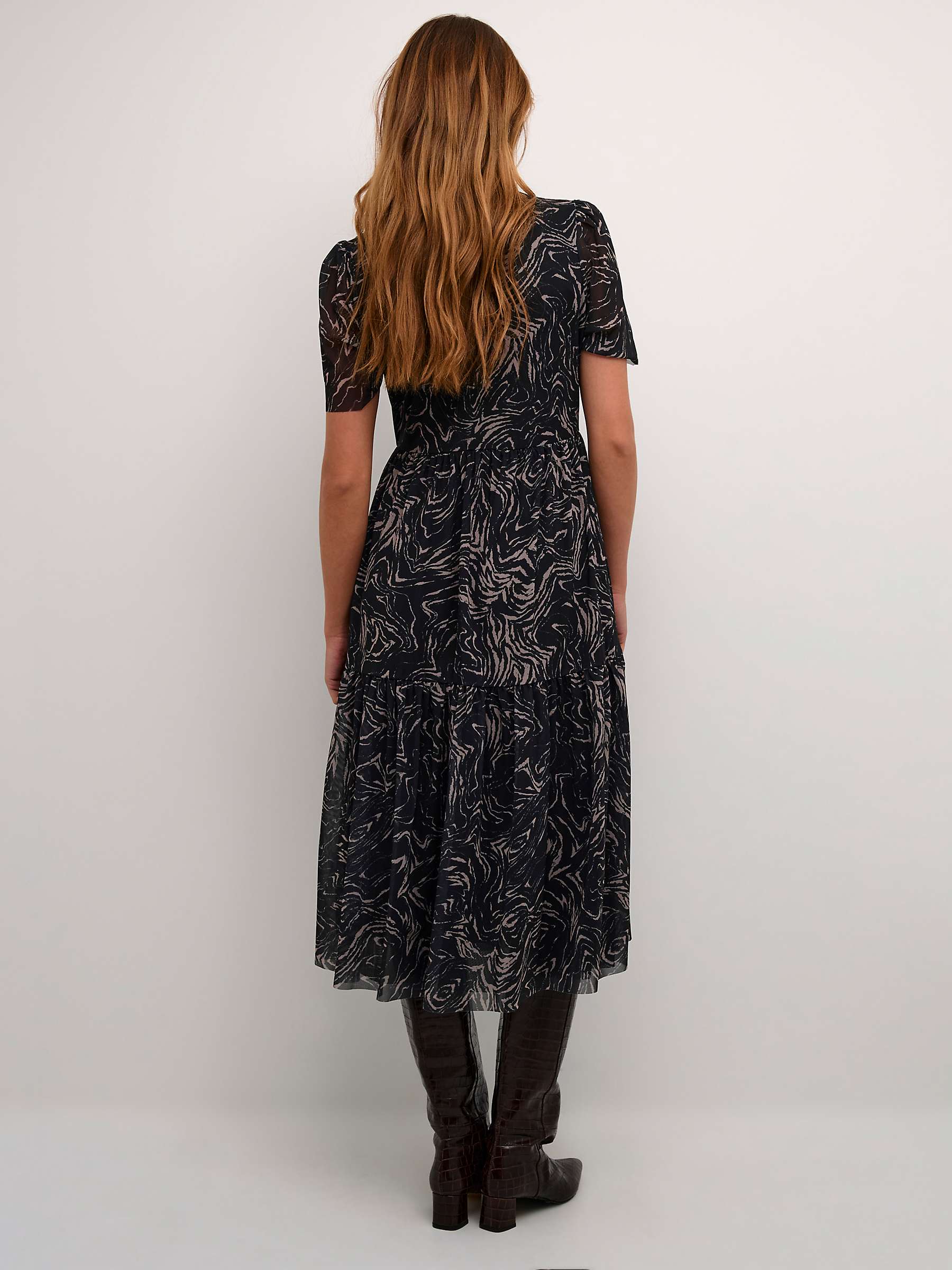 Buy Soaked In Luxury Aldora Mesh Short Sleeve Wrap Dress, Black Swirl Print Online at johnlewis.com