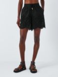 John Lewis Broderie Anglaise Beach Shorts, Black