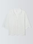 John Lewis Broderie Anglaise Beach Shirt, White