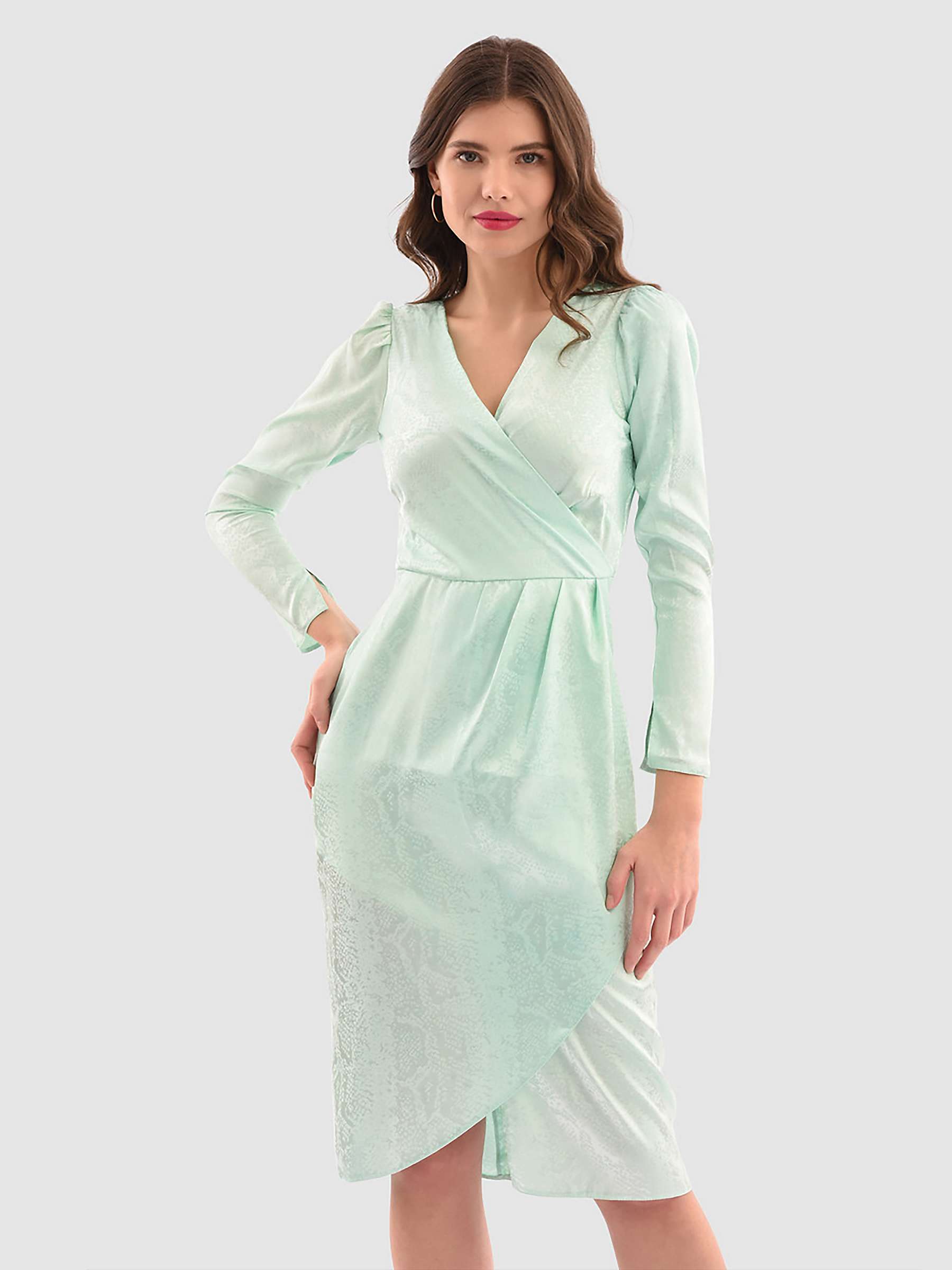 Buy Closet London Drape Knee Length Dress, Mint Online at johnlewis.com