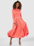 Closet London Satin Midi Dress, Coral