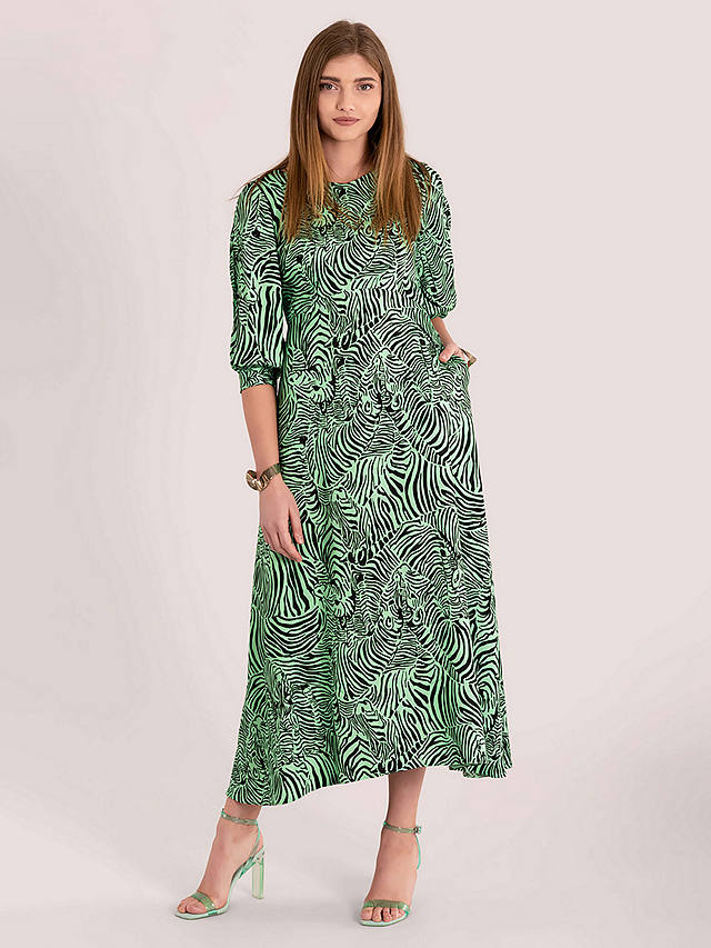 Closet London Split Sleeve A-Line Midi Dress, Green