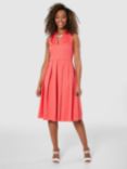 Closet London Pleated V-Neck Dress, Coral