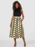 Closet London 2-in-1 Full Skirt Print Midi Dress, Black/Multi