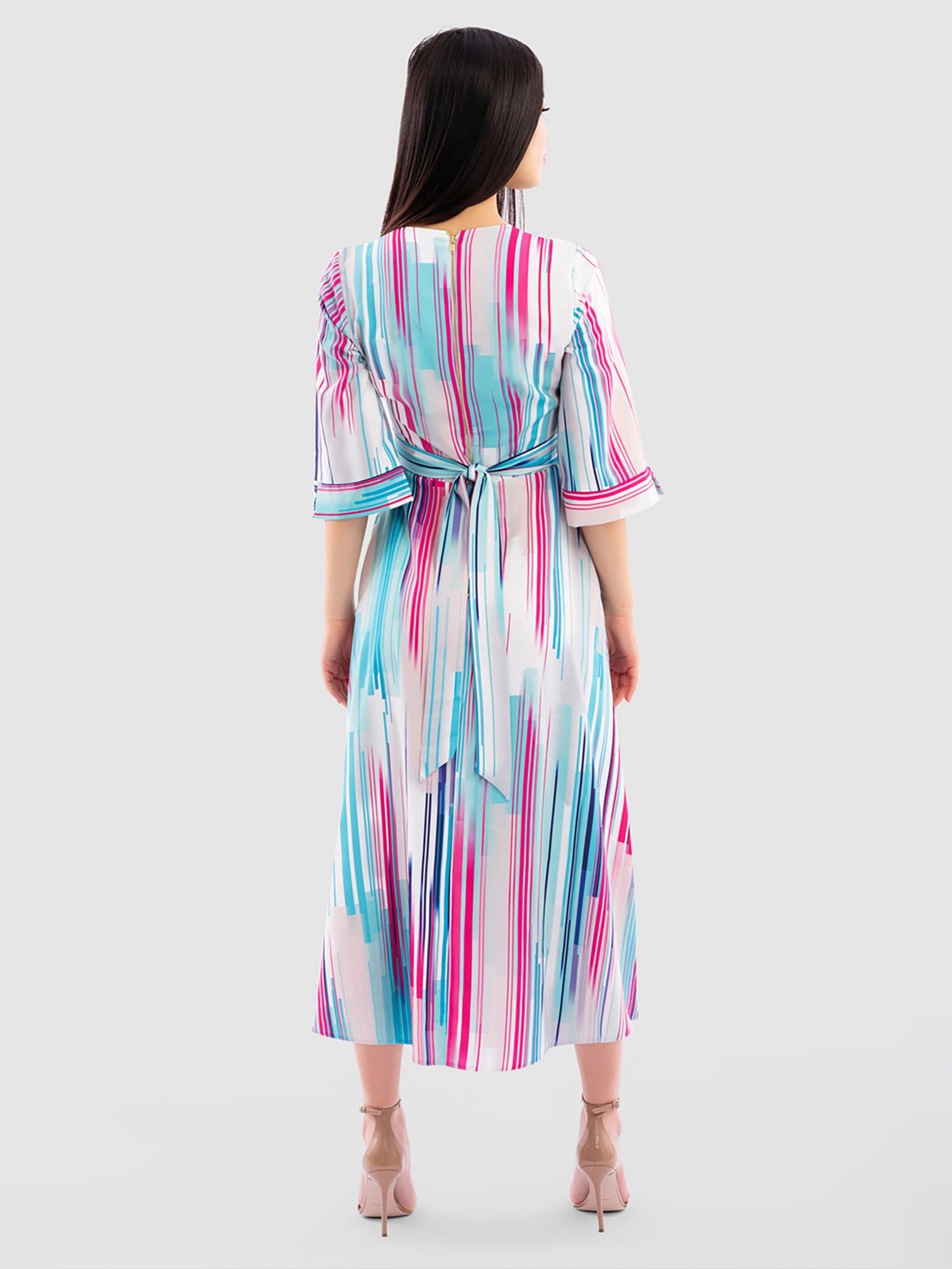Buy Closet London High Low Wrap Midi Dress, Ivory/Multi Online at johnlewis.com