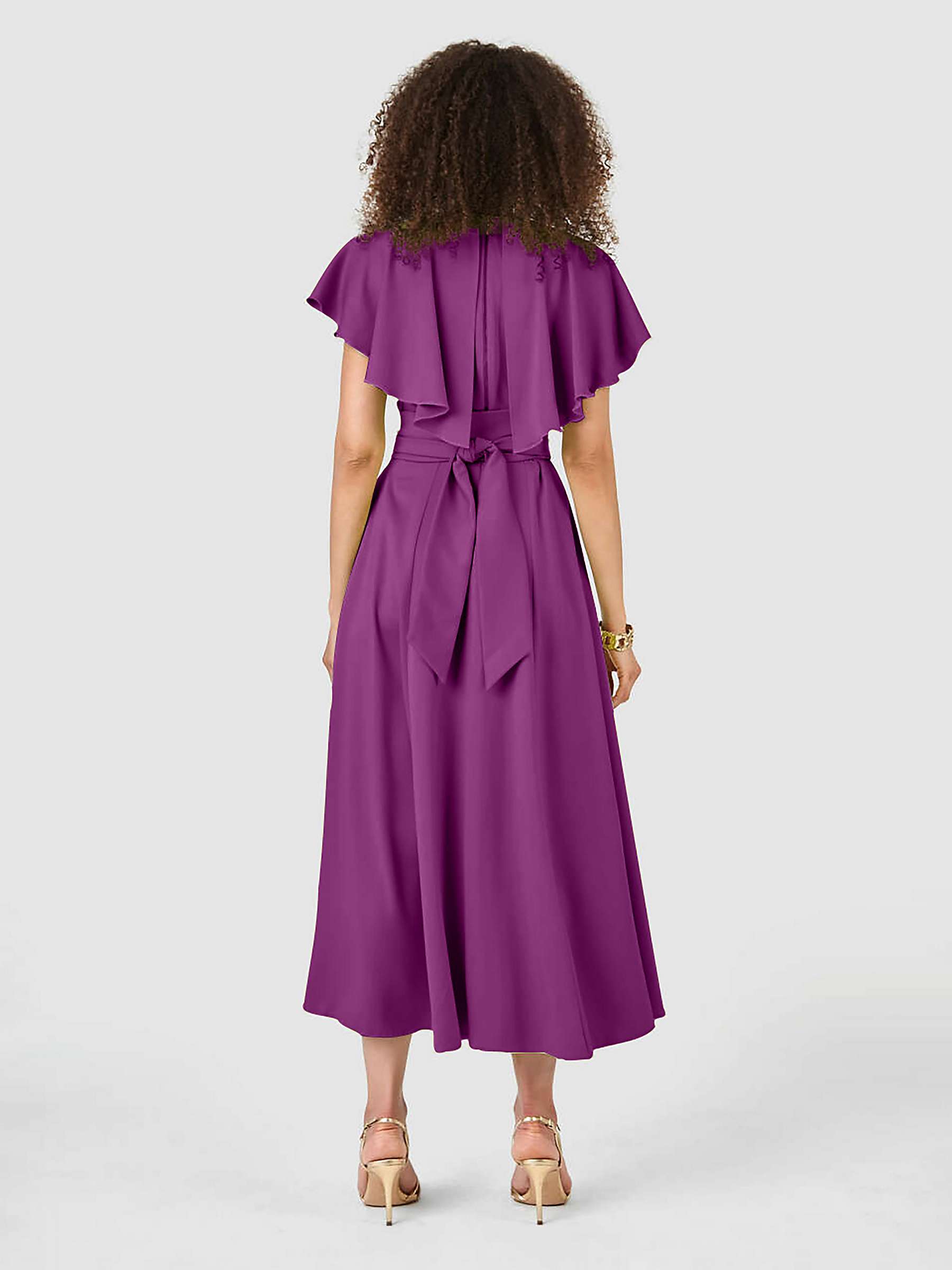 Buy Closet London Full Skirt Midi Dress, Magenta Online at johnlewis.com