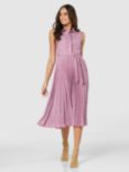 Closet London Pleated Shirt Midi Dress, Pink