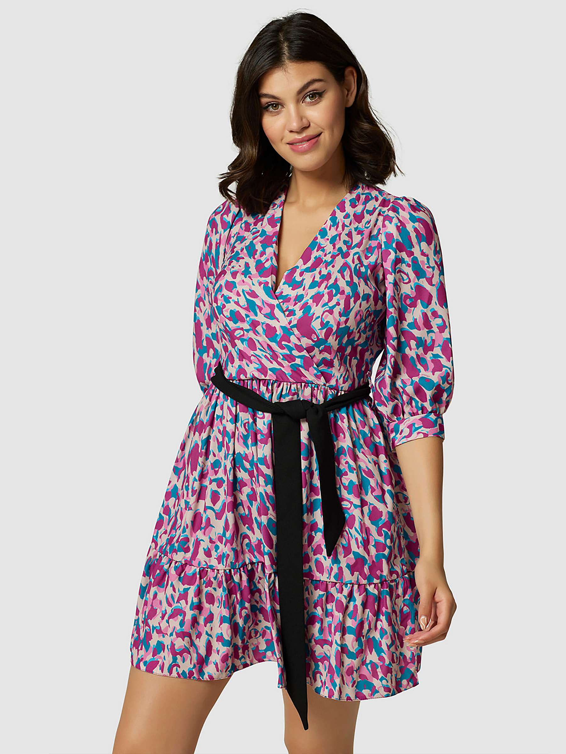 Buy Closet London Gathered Wrap Print Mini Dress, Purple/Multi Online at johnlewis.com
