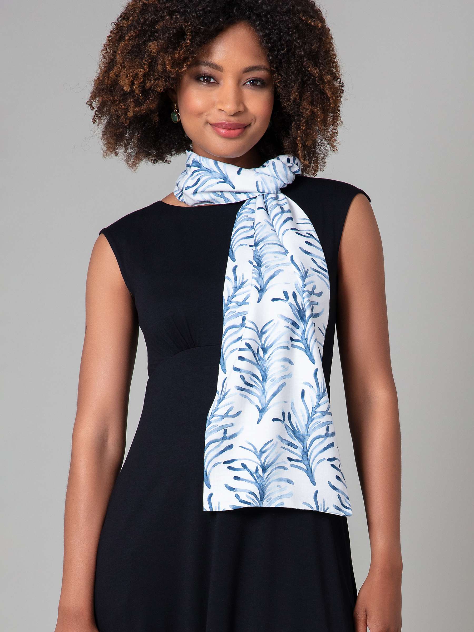 Buy Alie Street Azra Woven Scarf, Blue/White Floral Online at johnlewis.com