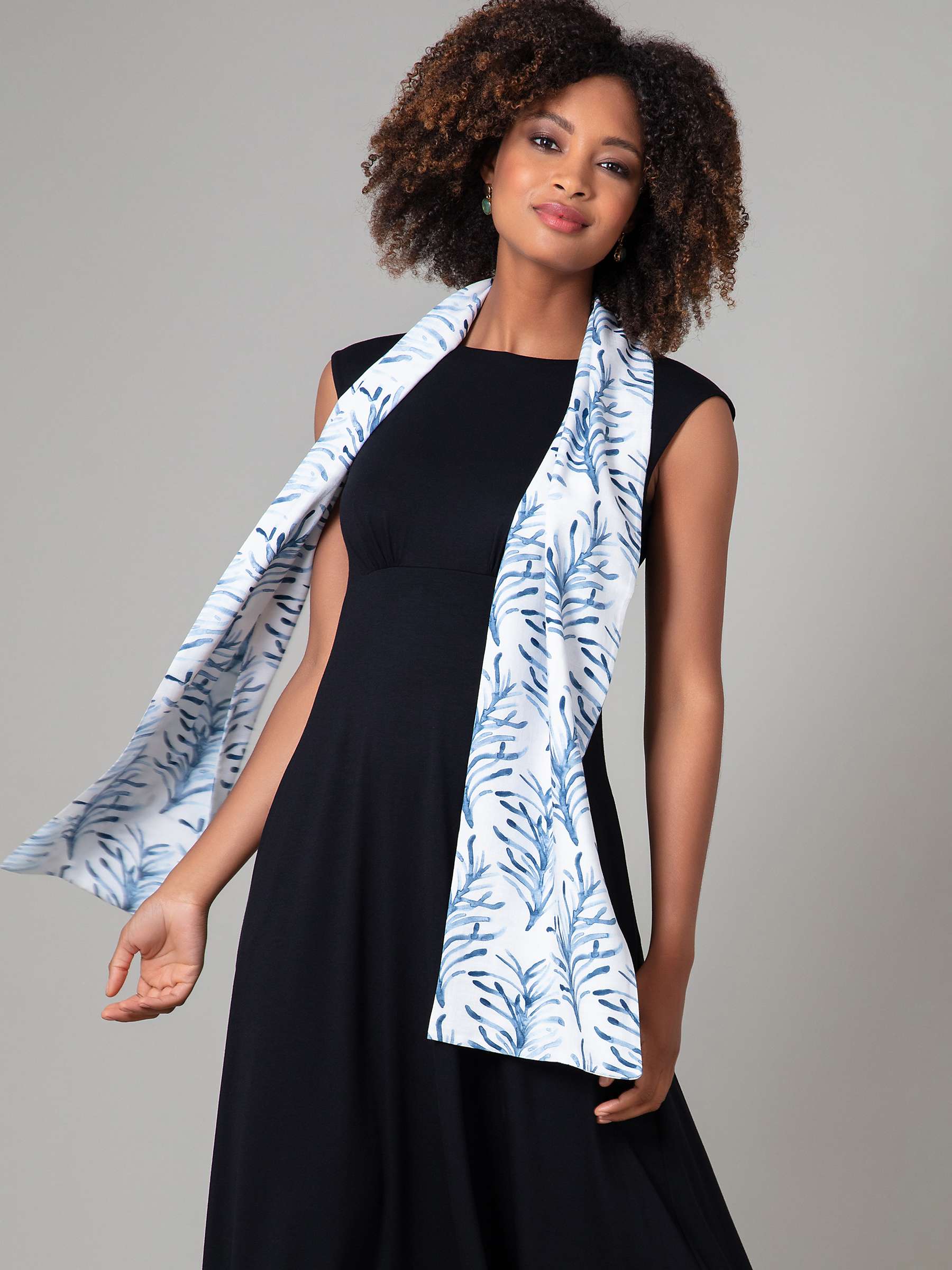 Buy Alie Street Azra Woven Scarf, Blue/White Floral Online at johnlewis.com