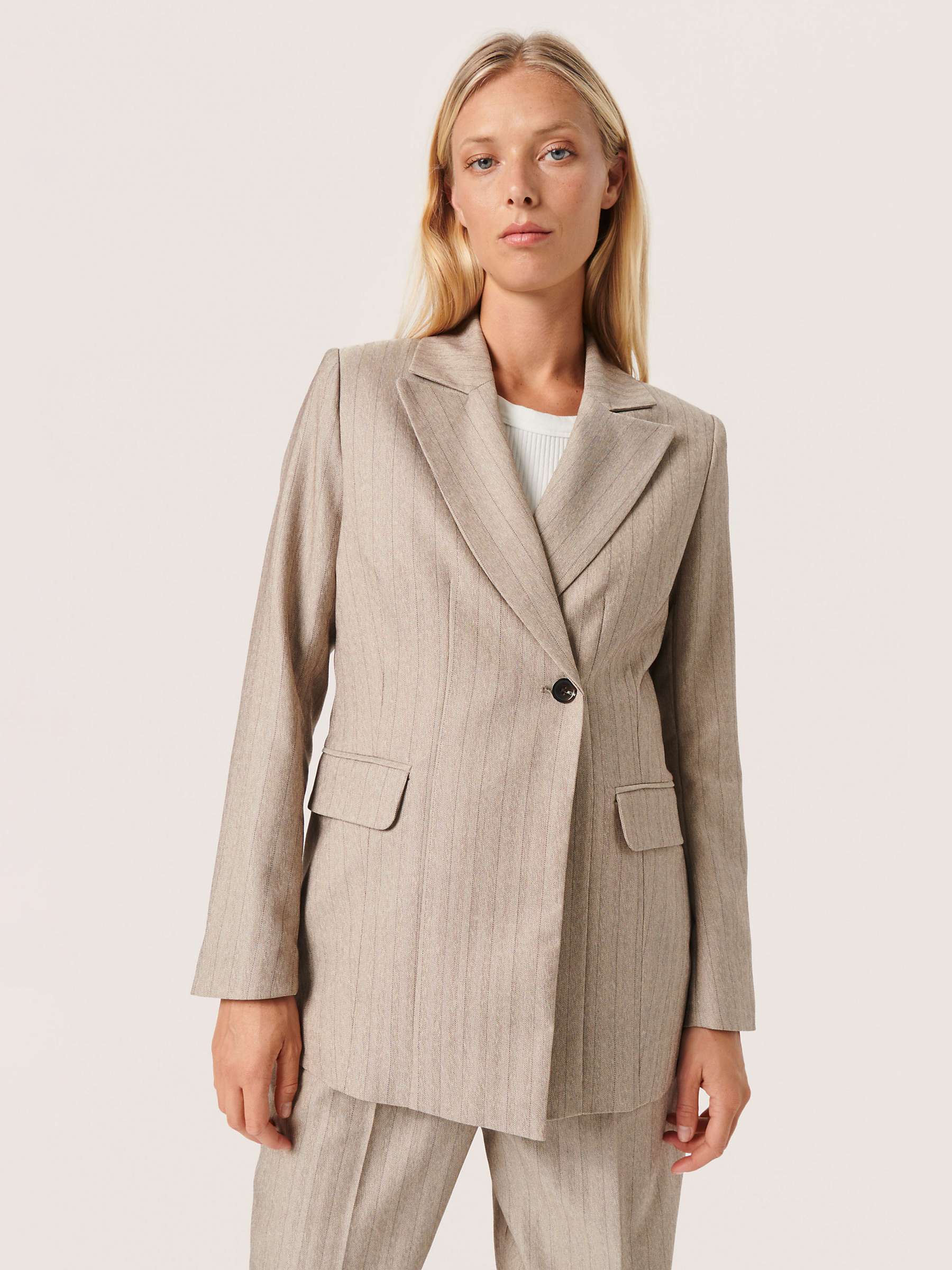 Buy Soaked In Luxury Charvi Notch Lapel Fitted Blazer, Stripe Online at johnlewis.com
