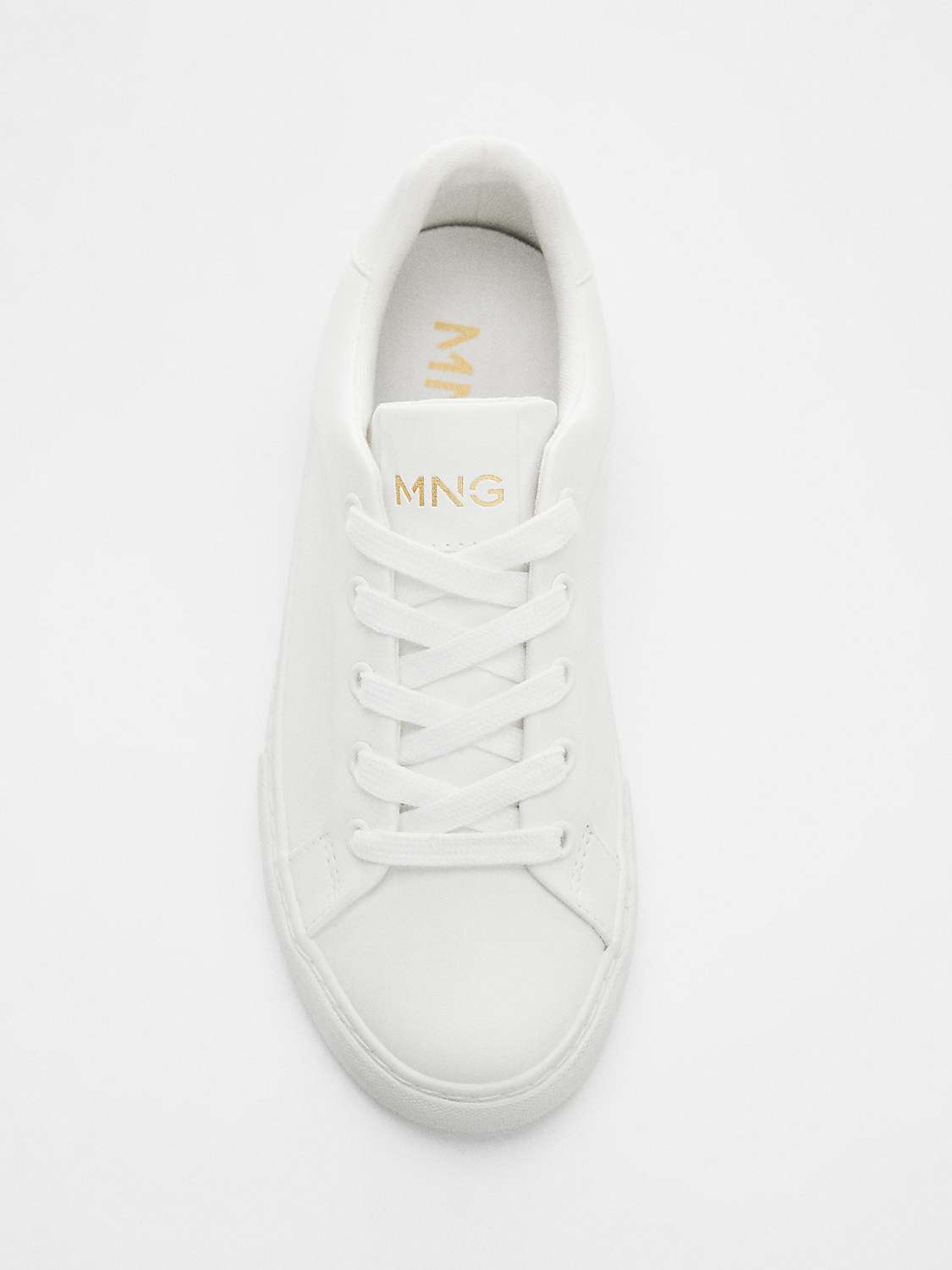 Buy Mango Kids' Adam Lace Up Trainers, White Online at johnlewis.com