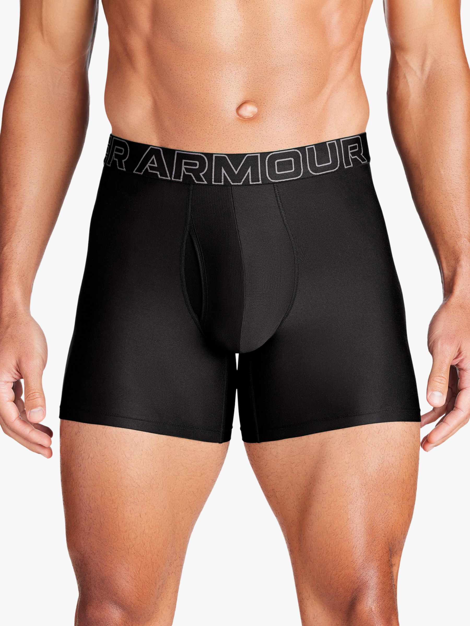 Under Armour Tech 6" Boxers, Pack of 3, Black, S