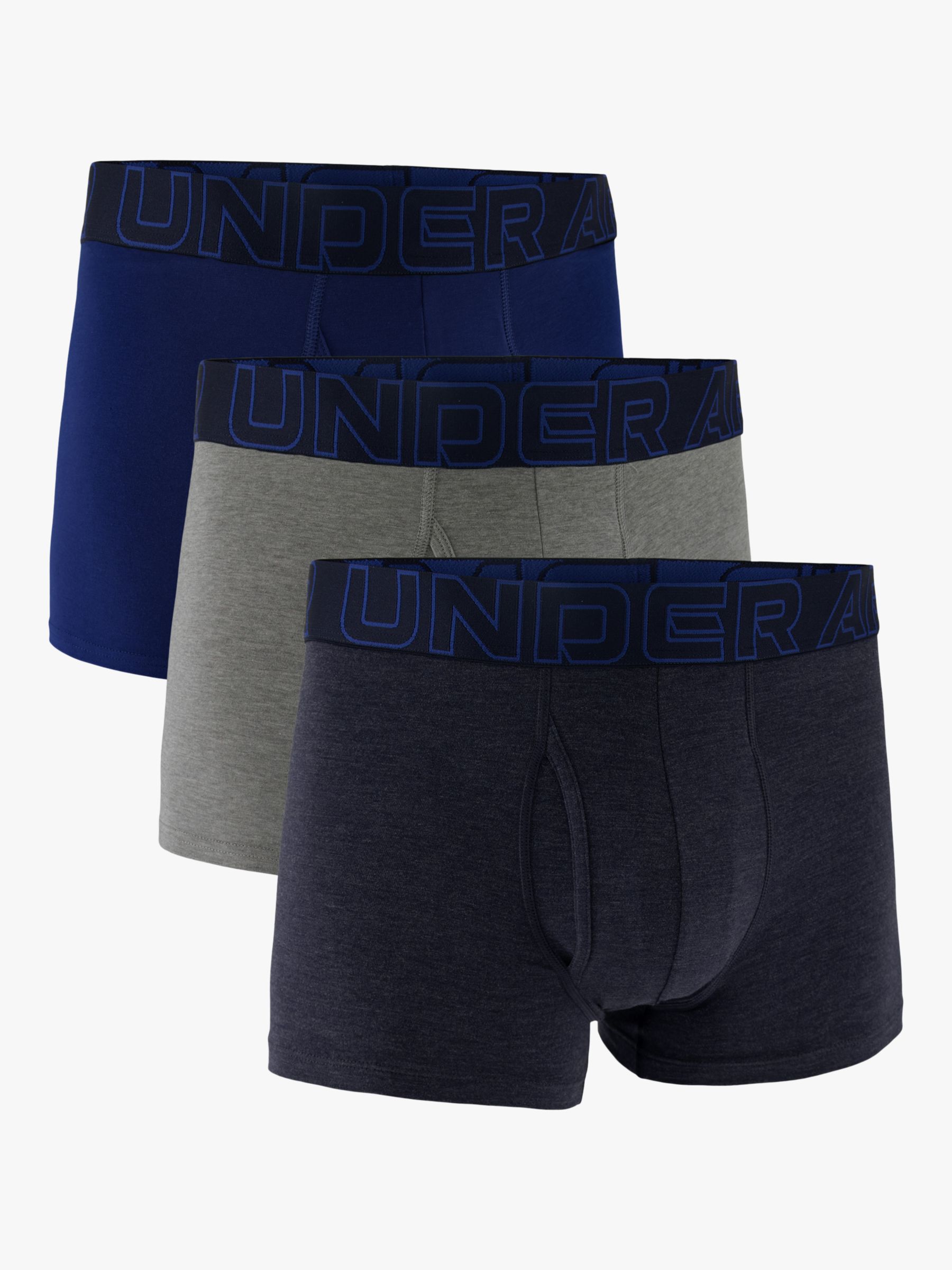 Under Armour Performance Boxers, Pack of 3, Blue/Grey