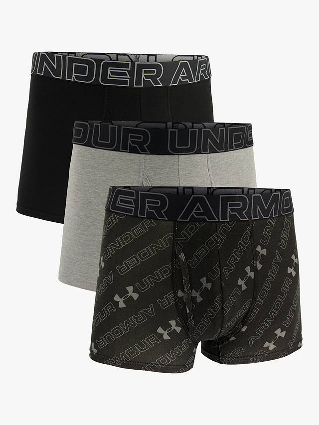 Under Armour Performance Comfort Boxers, Pack of 3, Grey/Black