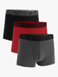 Under Armour Performance Waistband Boxers, Pack of 3, Black/Red/Grey