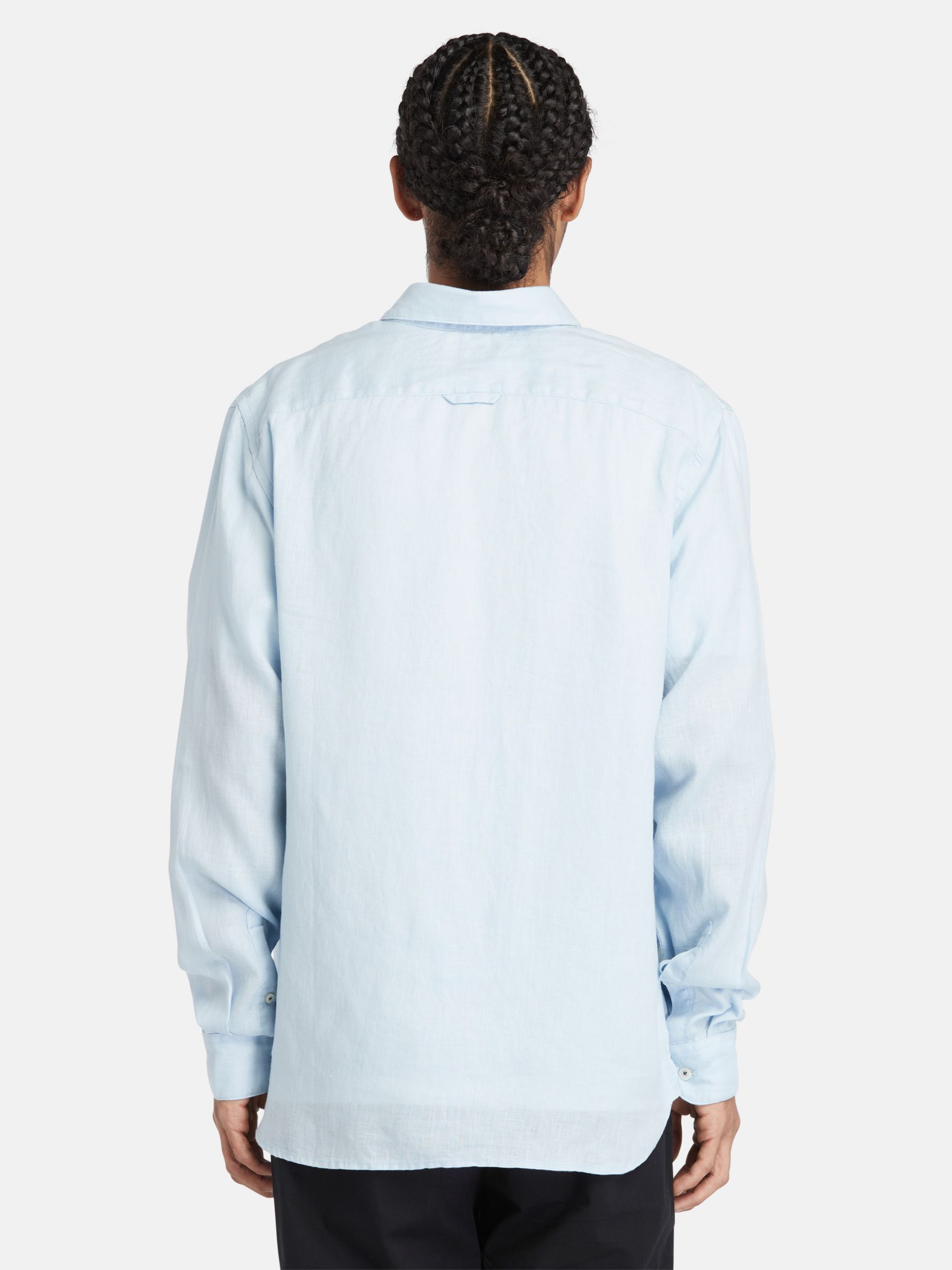 Timberland Linen Long Sleeve Slim Shirt, Blue, S
