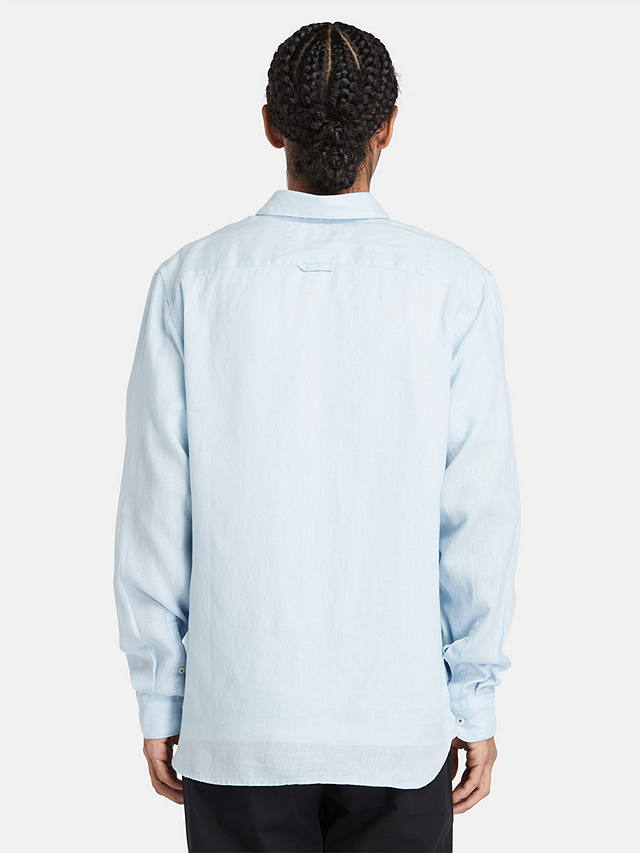 Timberland Linen Long Sleeve Slim Shirt, Blue