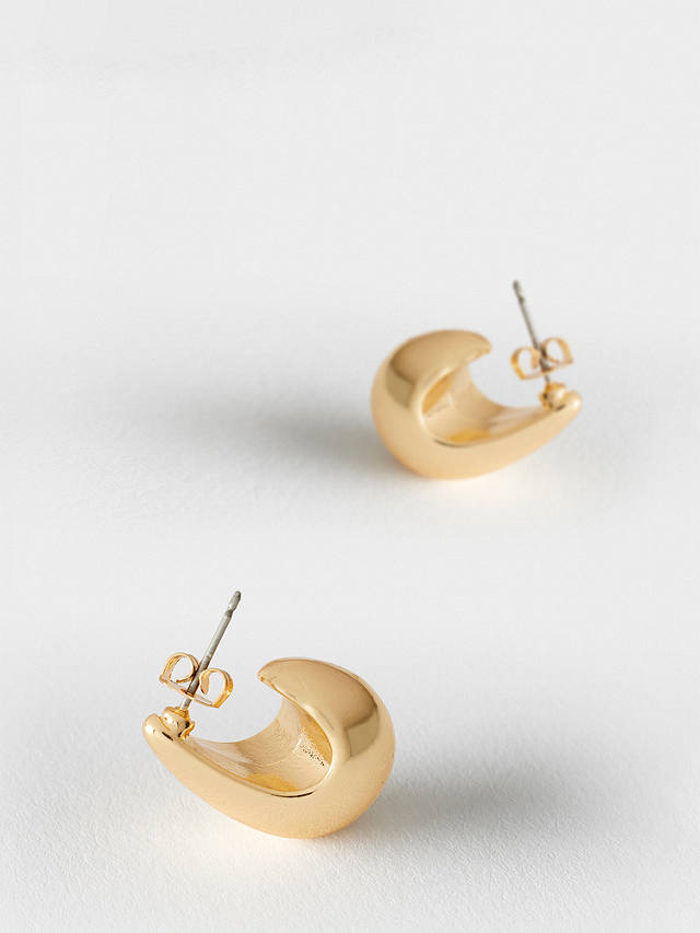 Mint Velvet Domed Drop Earrings, Gold