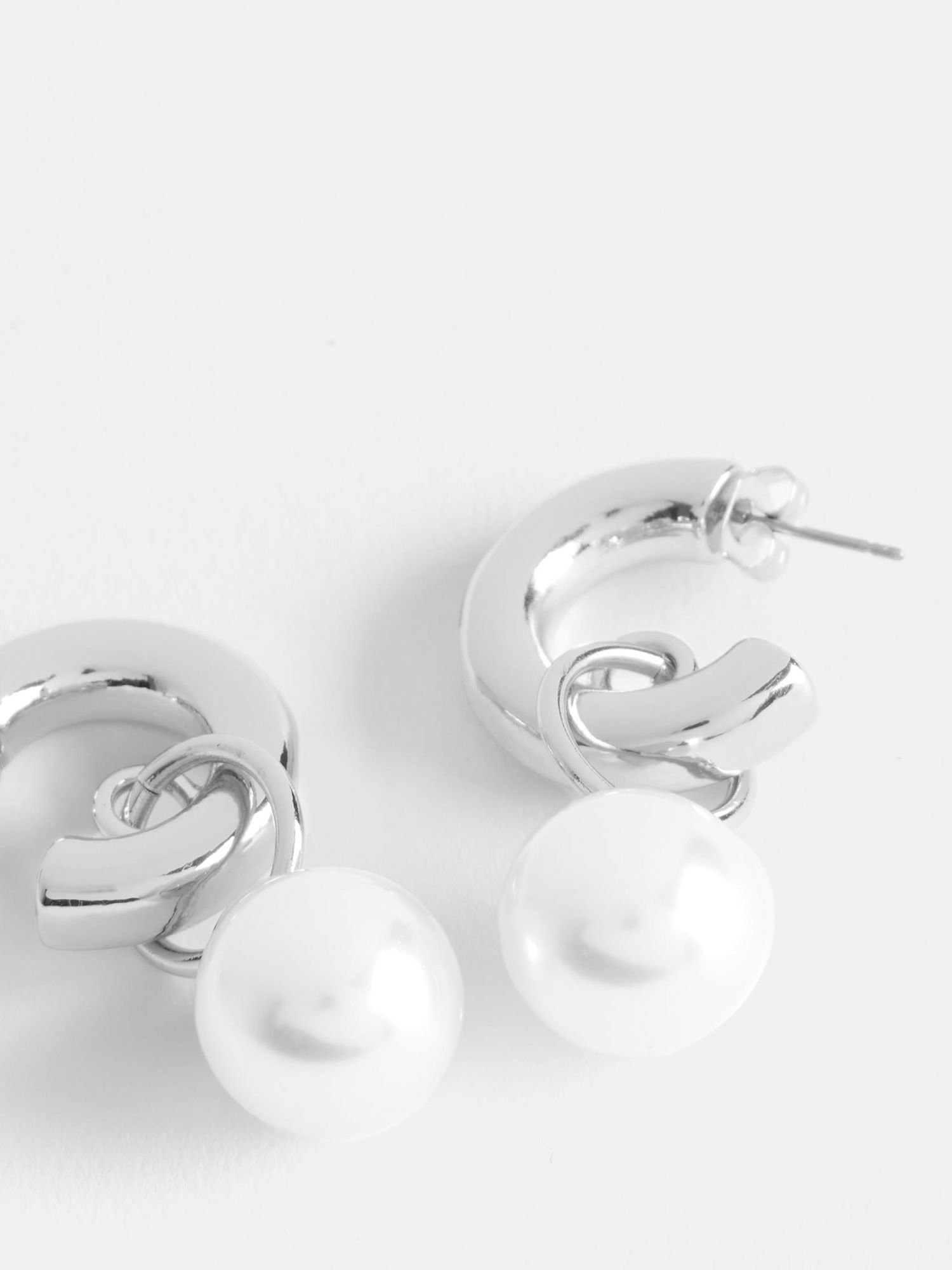 Buy Mint Velvet Pearl Hoop Earrings Online at johnlewis.com