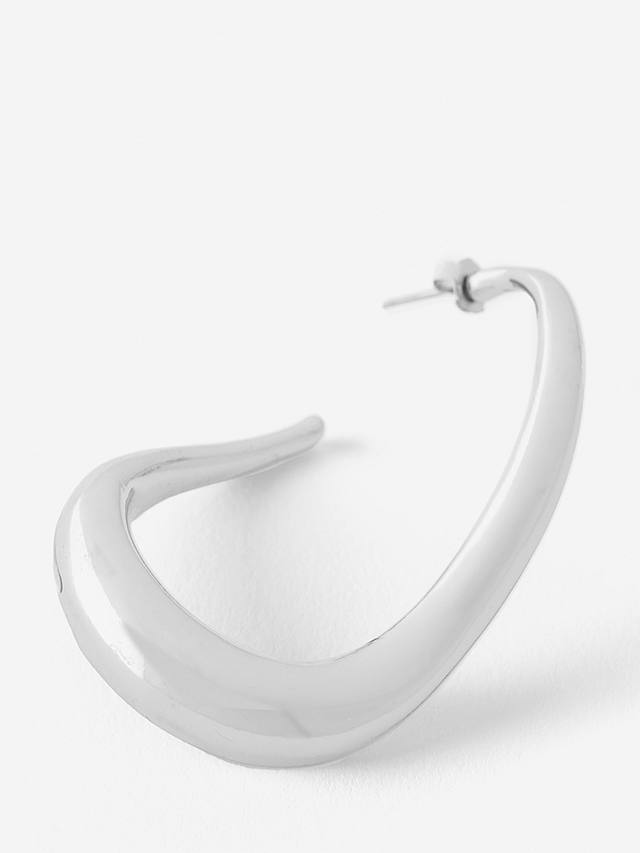 Mint Velvet Statement Irregular Hoop Earrings, Silver