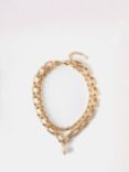 Mint Velvet Chunky Double Layered Necklace, Gold
