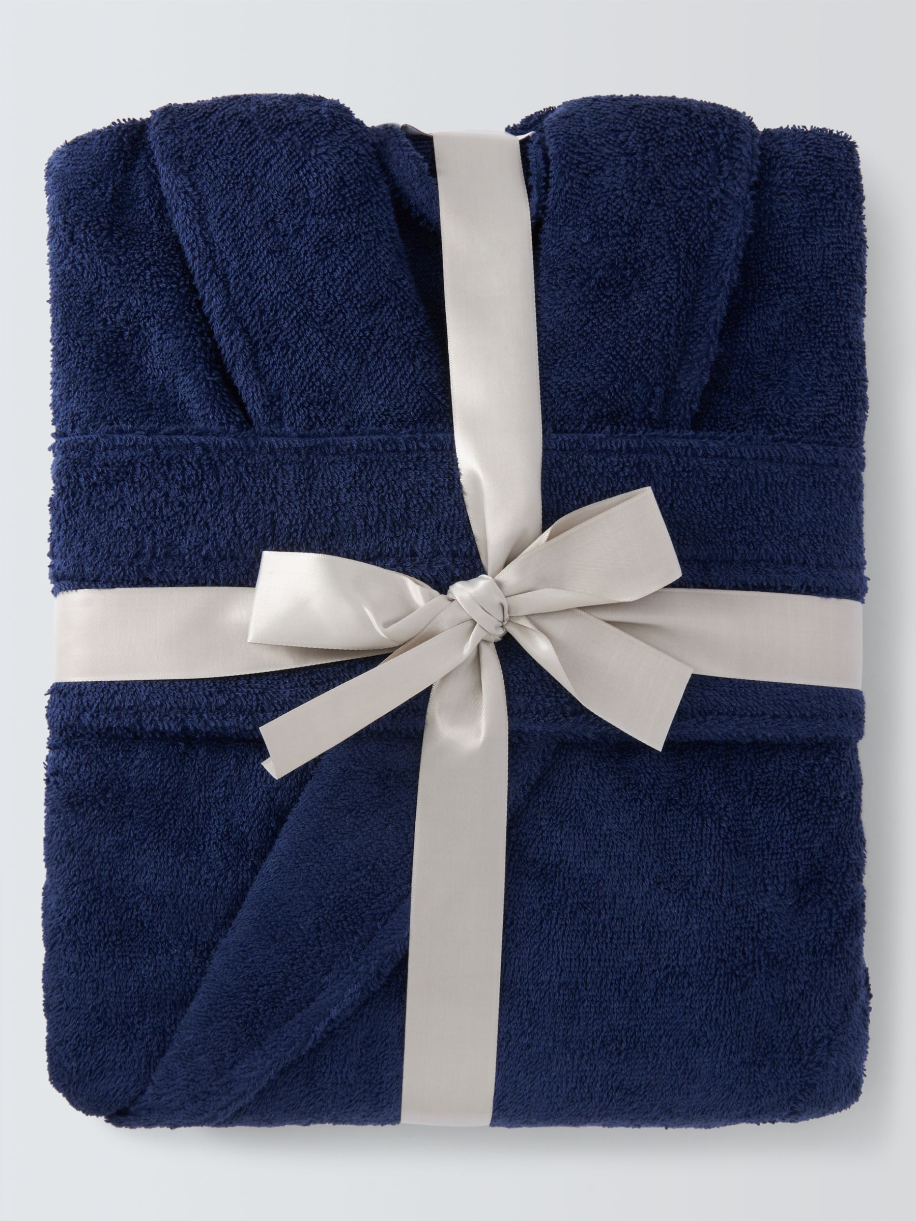 John Lewis Egyptian Cotton Unisex Bath Robe, Midnight, S-M