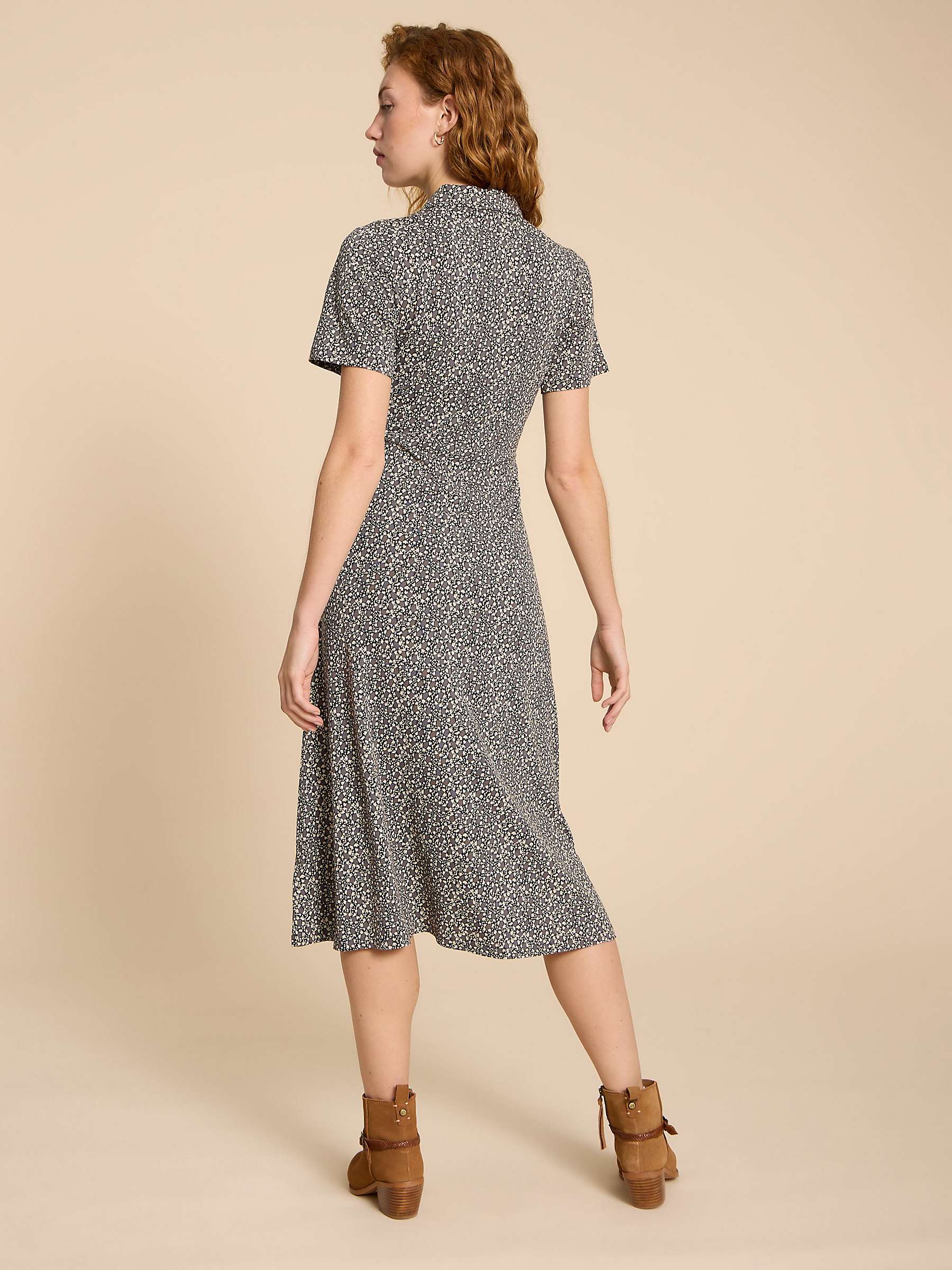 Buy White Stuff Petite Rua Jersey Shirt Dress, Black/Multi Online at johnlewis.com