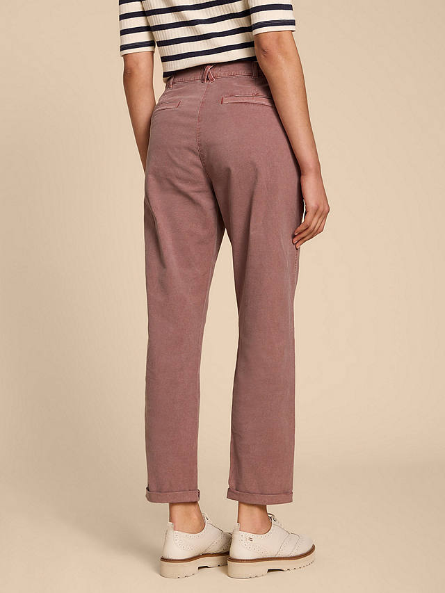 White Stuff Petite Twister Chino Trousers, Dusky Pink