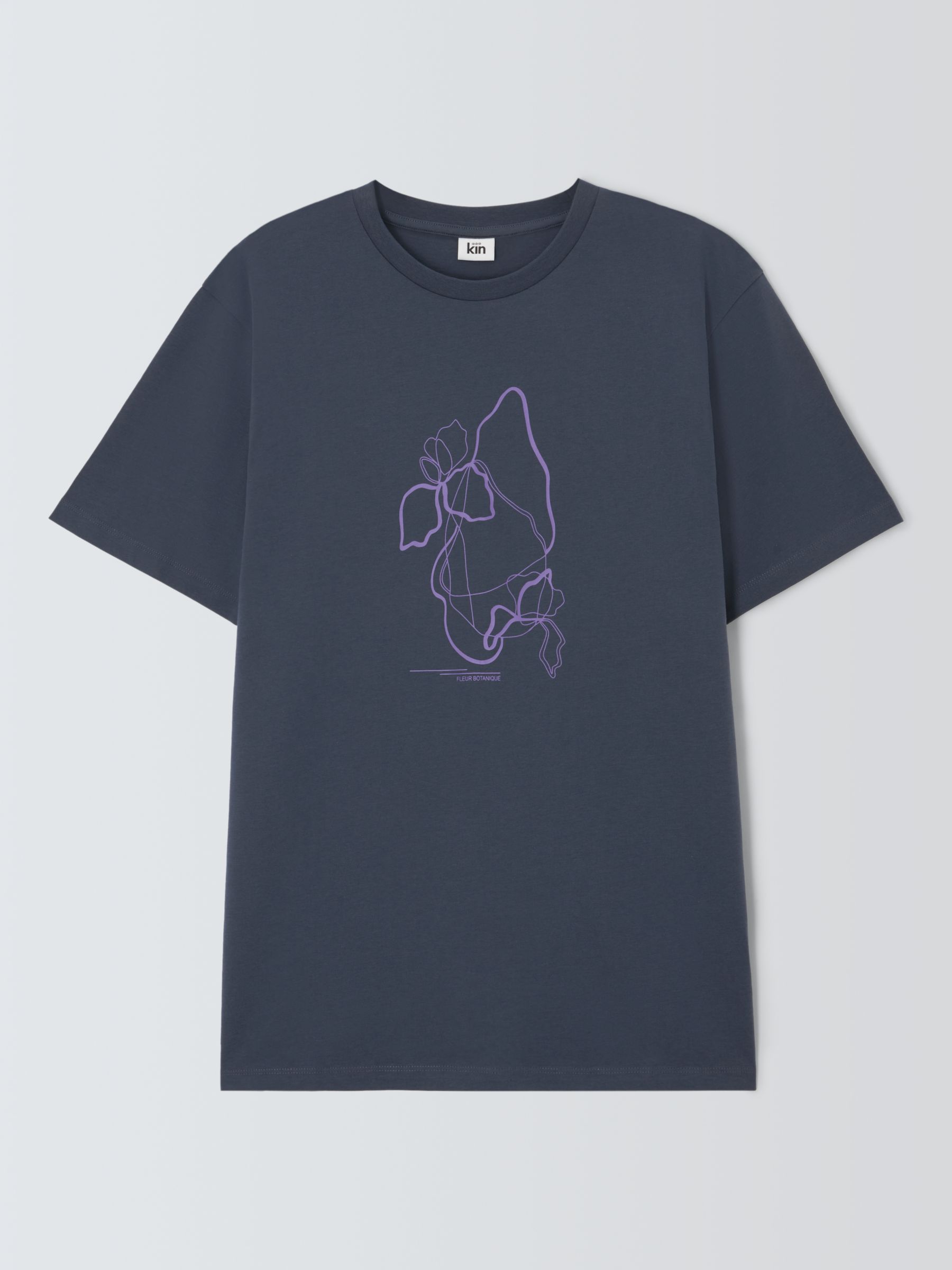 Kin Botanical T-Shirt, Grey/Purple, XXL
