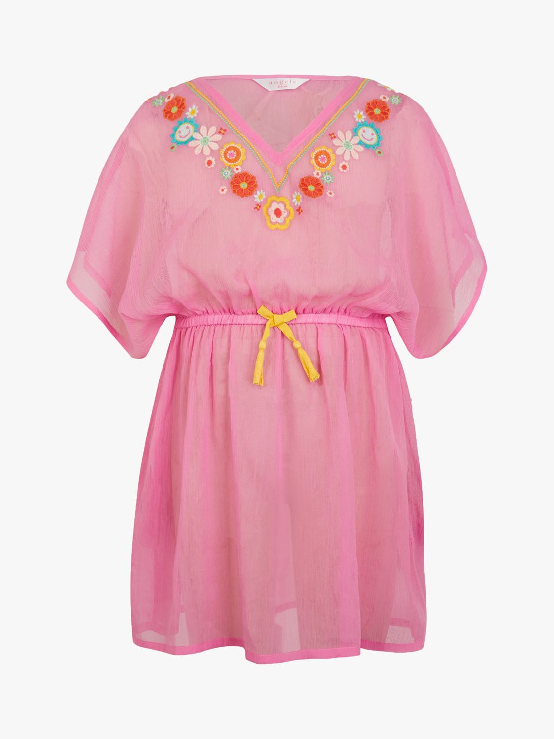 Accessorize Kids' Embroidered Kaftan, Pink, 3-4 years