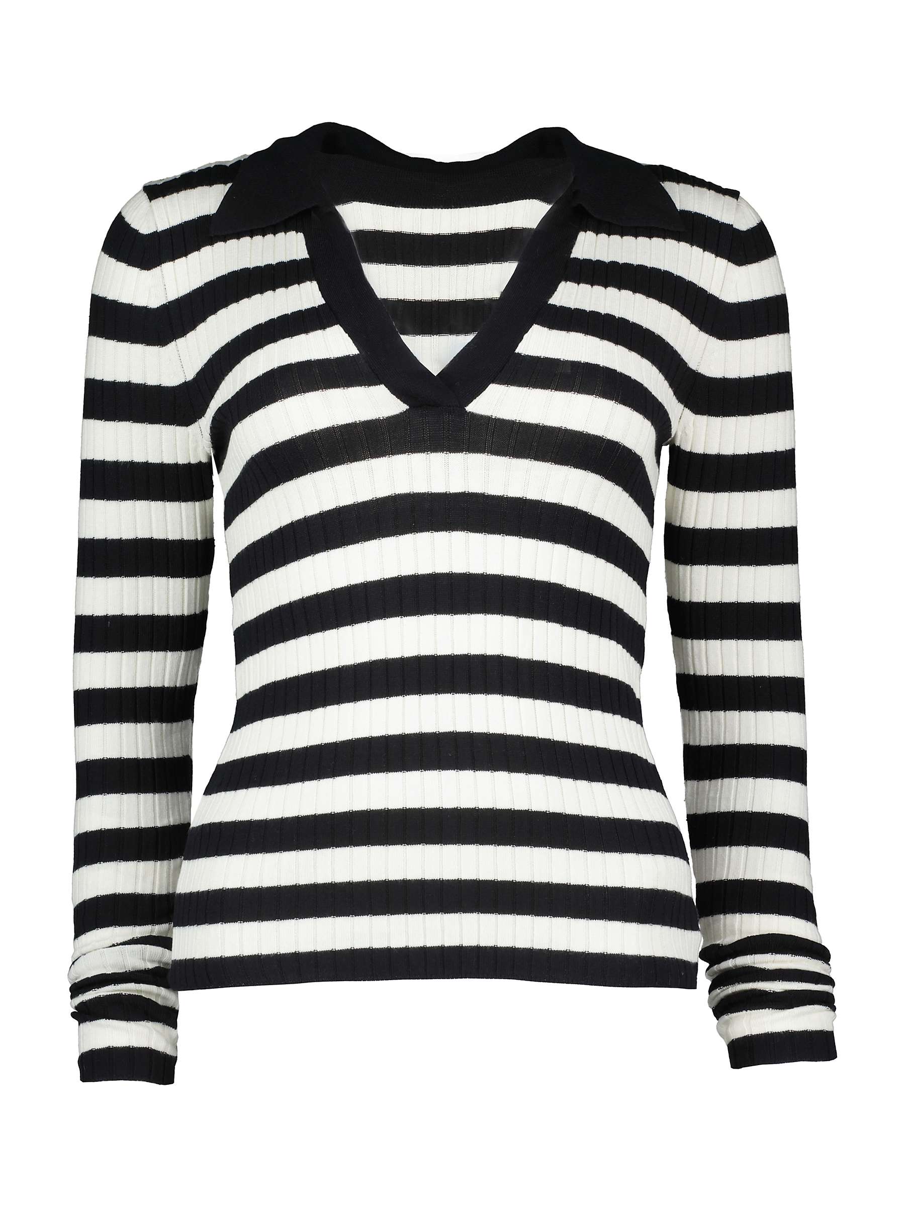 Buy Baukjen Jheel Striped Rib Knit Top, Black/Soft White Online at johnlewis.com