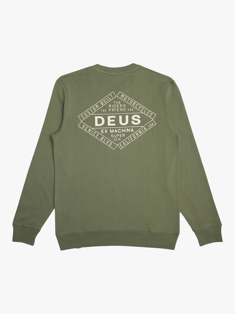 Buy Deus ex Machina Chatterbox Crew Sweatshirt, Lichen Green Online at johnlewis.com