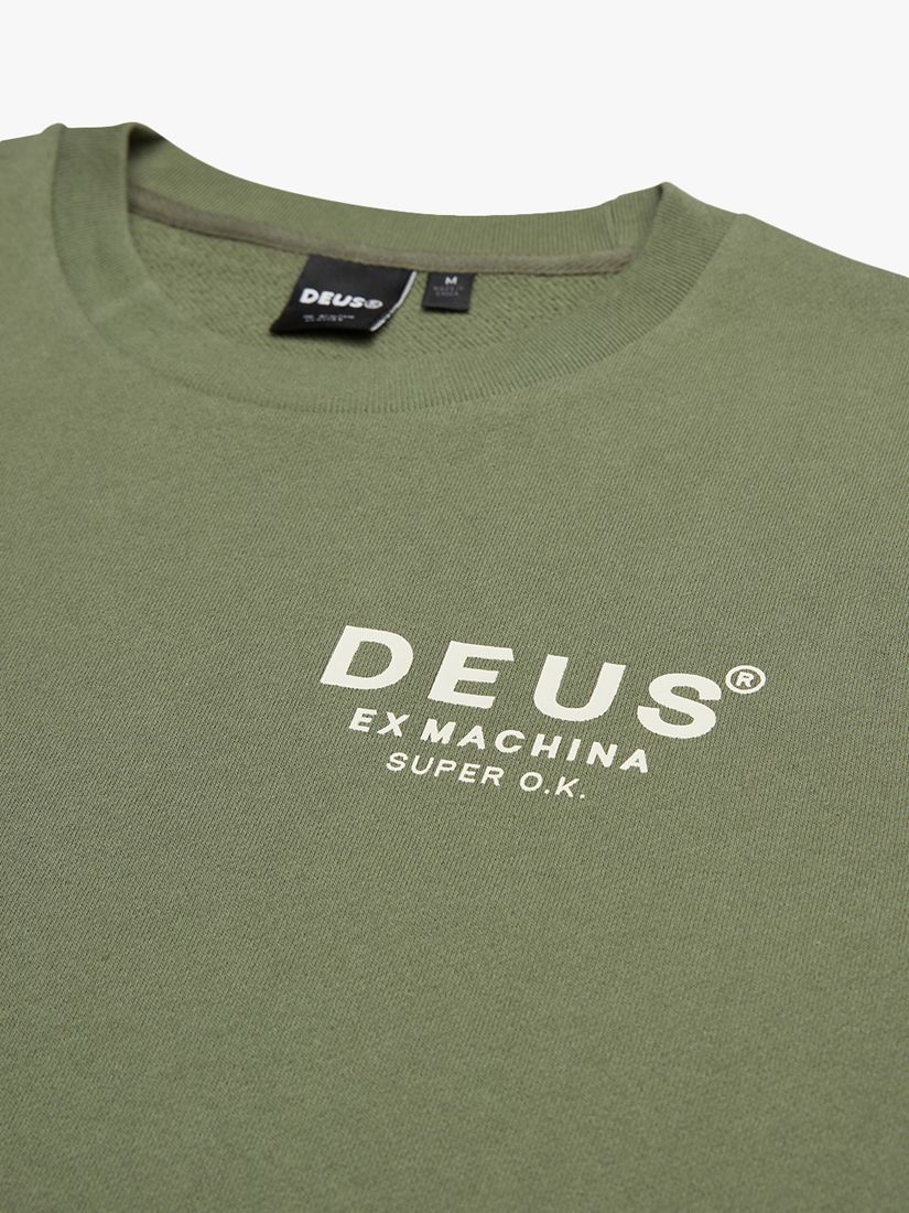 Deus ex Machina Chatterbox Crew Sweatshirt, Lichen Green, XL