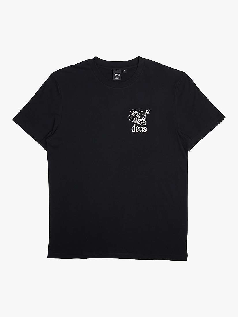 Buy Deus ex Machina Crossroad Organic Cotton T-Shirt, Black Online at johnlewis.com