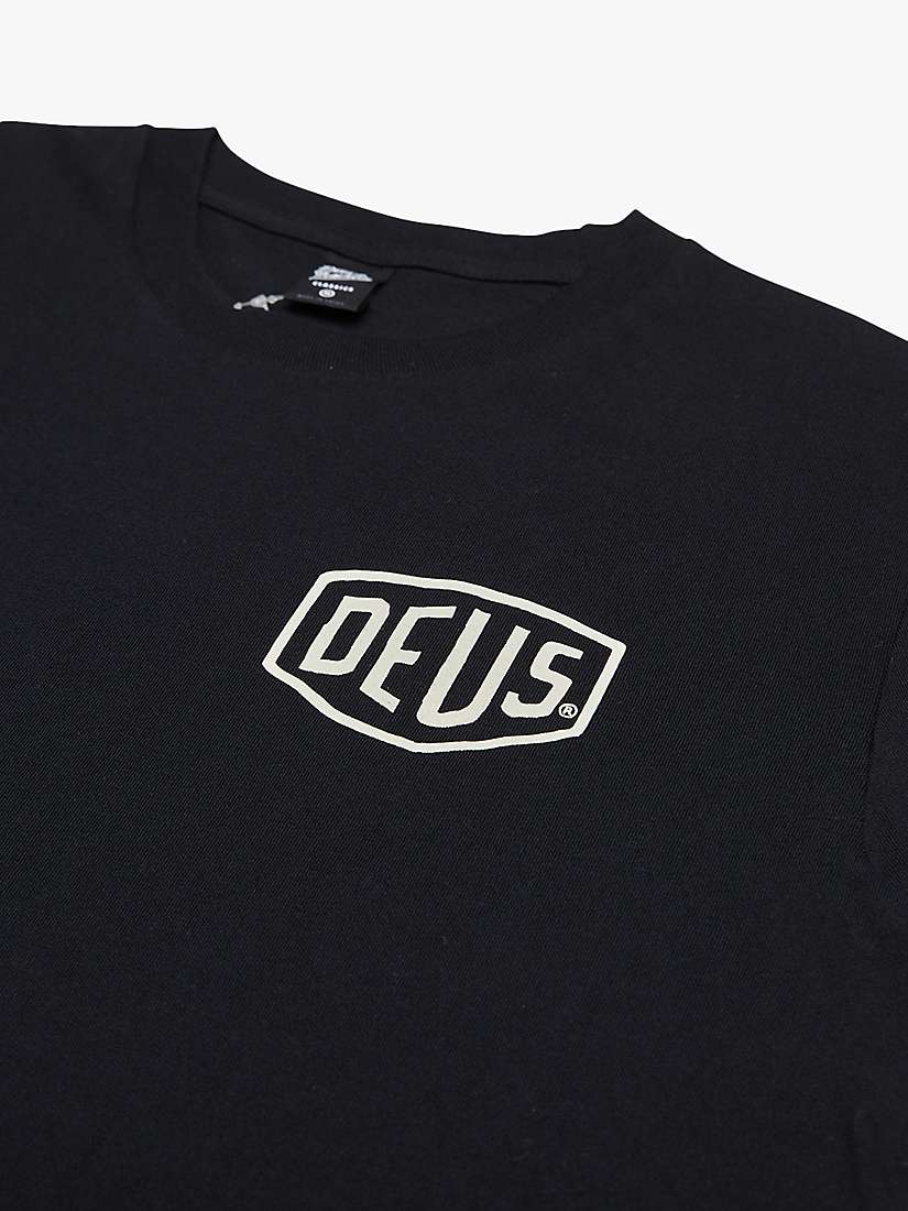 Buy Deus ex Machina Organic Cotton Classic Parilla T-Shirt, Black Online at johnlewis.com